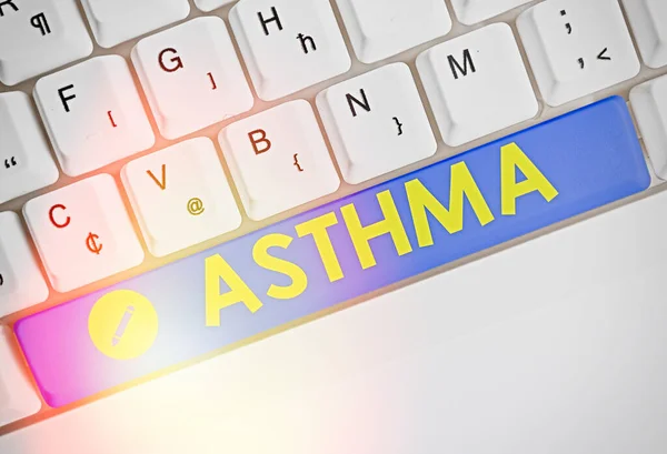 Word writing text Asthma. Business concept for Respiratory condition marked by spasms in the bronchi of the lungs.