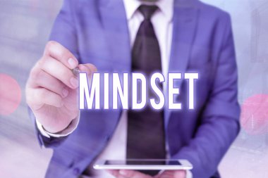 Word writing text Mindset. Business concept for the mental and emotional attitude that focuses on bright side.