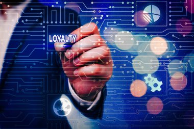 El yazısı sadakat mesajı. Taahhütlere ve yükümlülüklere sadakat anlamına gelen kavram sağlam kalmanın kalitesi.