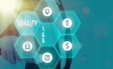 Sadakati gösteren kavramsal el yazısı. İş fotoğrafı metni bağlılık ve yükümlülüklere bağlılık sağlam kalmanın kalitesi.