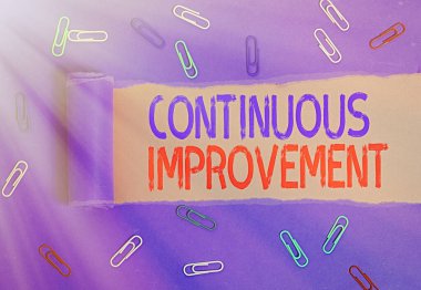 El yazısı yazısında sürekli gelişme var. Kavram: Devam eden İlerleme Çabası Hiç Bitmeyen Değişiklikler.