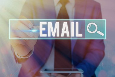 Word writing text Email. Business concept for Sending a commercial message to a group of showing using mail.