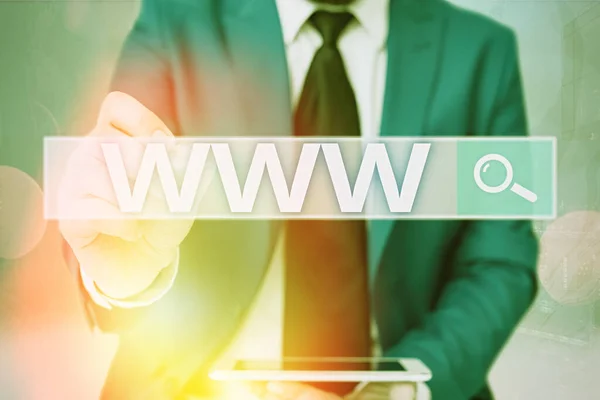 Parola che scrive testo Www. Business concept per la Rete di contenuti online Formattati in HTML e accessibili tramite HTTP . — Foto Stock