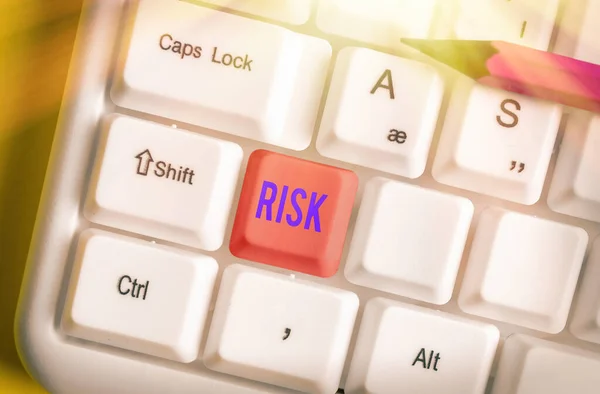 Writing note showing Risk. Business photo showcasing Possibility of losing something of value or threat of damage. — Stockfoto