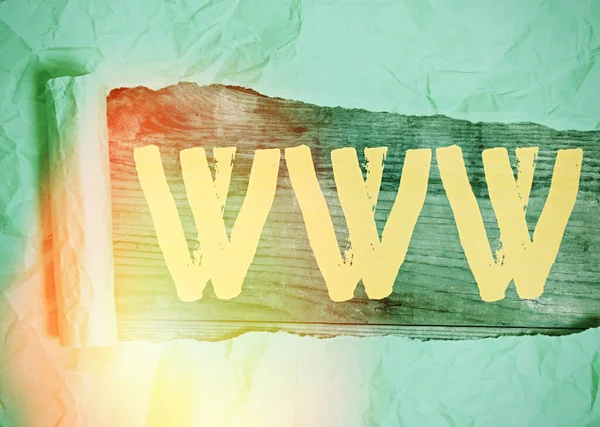 Ordet skriva text Www. affärsidé för nätverket av online innehåll formaterat i Html och nås via Http. — Stockfoto