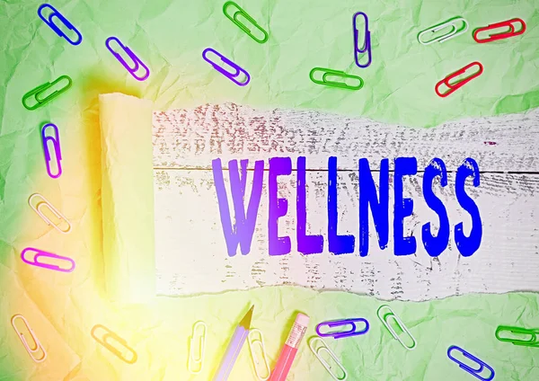 Word writing text Wellness. Business concept for state of being in good health especially as actively pursued goal. — Stock Photo, Image