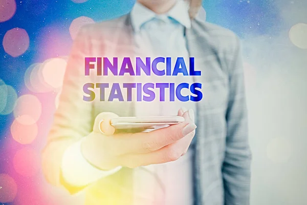Konzeptionelle Handschrift, die die Finanzstatistik zeigt. Geschäftsfotos mit umfassenden Bestands- und Strömungsdaten eines Unternehmens. — Stockfoto