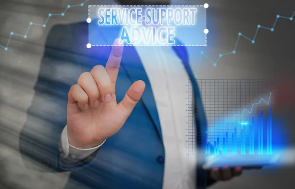 Schreiben Notiz zeigt Service Support Beratung. Geschäftliches Foto, das zeigt, wie man anderen in verbaler oder aktiver Weise hilft. — Stockfoto