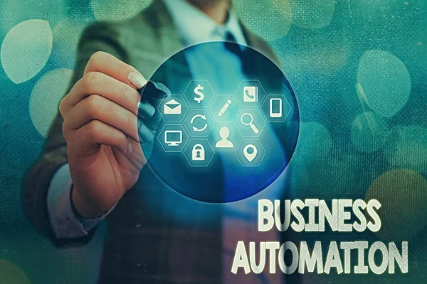 Γραπτό σημείωμα που δείχνει Business Automation. Business photo showcasing για Digital Transformation Streamlined για απλότητα. — Φωτογραφία Αρχείου