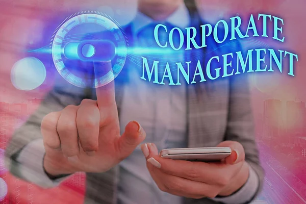 Zápis poznámky ukazující Corporate Management. Obchodní fotografie představující všechny úrovně manažerského personálu a Excutives. — Stock fotografie