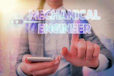 Metin Mekanik Mühendisi. Uygulamalı Makine Sistemi Mühendislik Disiplini için İş Konsepti.