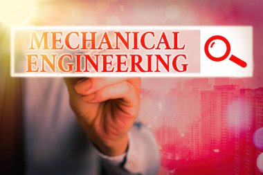 Kelime yazma Makine Mühendisliği. Tasarım Üretim Kullanımı ile ilgili iş konsepti.