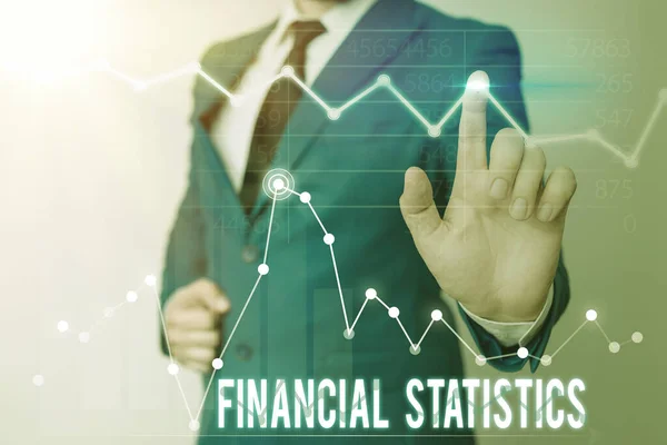 Word writing text Financial Statistics. Business concept for Comprehensive Set of Stock and Flow Data of a company.