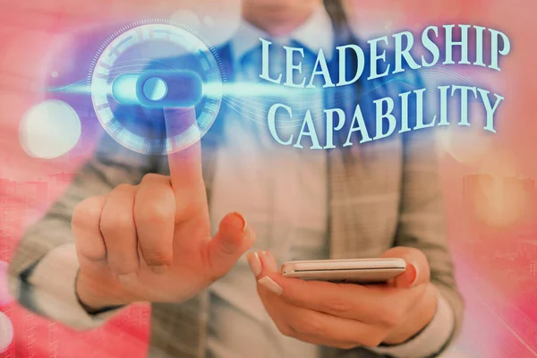 写便条显示领导能力。商业照片展示了一个领导者能够建立有效领导的能力. — 图库照片