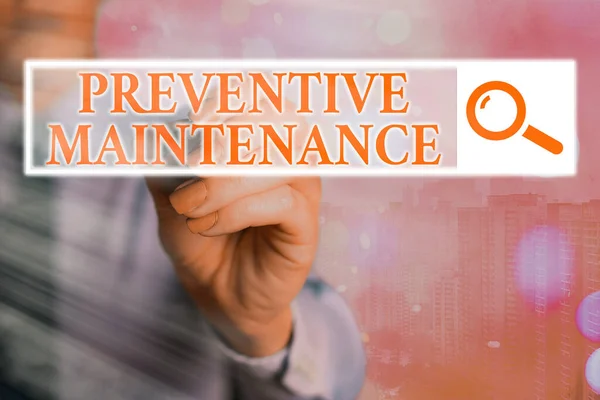 Word writing text Preventive Maintenance. Business concept for Avoid Breakdown done while machine still working.