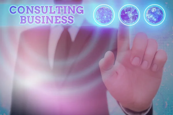 Slovo psaní textu Consulting Business. Obchodní koncept pro konzultační firmu Odborníci poskytují profesionální rady Prvky tohoto obrazu poskytnuté NASA. — Stock fotografie