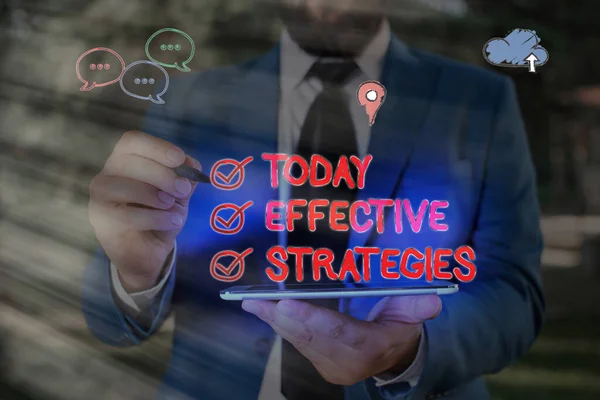 Word writing text Effective Strategies. Business concept for Sound Tactical Scheme Powerful Operational Decisions. — Stock Photo, Image