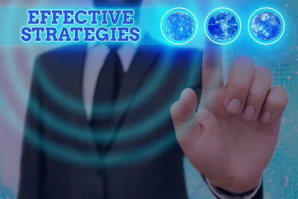 Word writing text Effective Strategies. Business concept for Sound Tactical Scheme Powerful Operational Decisions Elements of this image furnished by NASA. — Stock Photo, Image