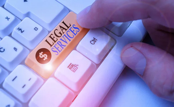 Word writing text Legal Services. Business concept for any services involving legal or law related matters. — Stock Photo, Image