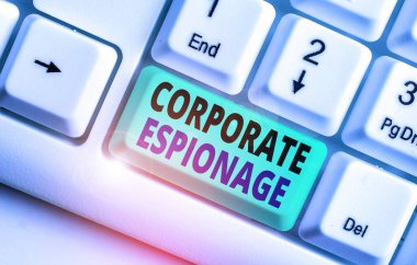 Sözcük yazma Kurumsal Casusluk. Ticari amaçla yürütülen casusluk biçimi konsepti.