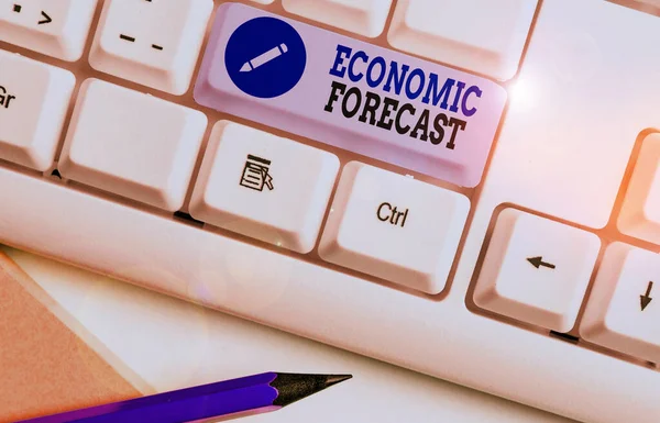Word writing text Economic Forecast. Business concept for attempting to predict the future condition of the economy. — Stock Photo, Image