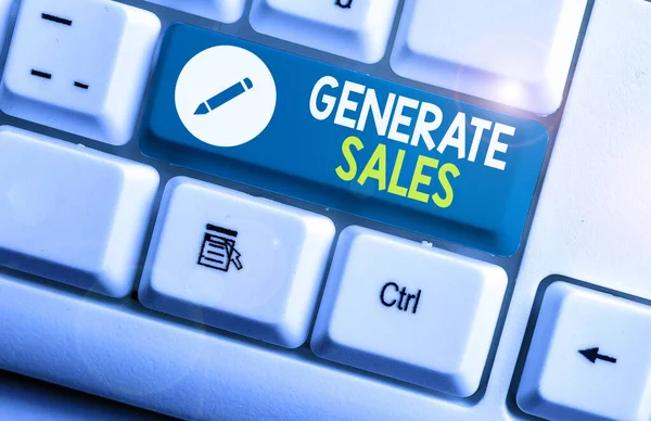 Writing note showing Generate Sales. Business photo showcasing process of making contact and detail with prospective clients. — 스톡 사진