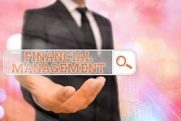 Konceptuální rukopis ukazující finanční management. Obchodní foto text efektivní a efektivní způsob, jak spravovat peníze a fondy. — Stock fotografie
