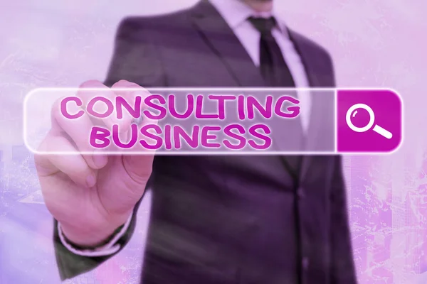 Texto para escrita de palavras Consulting Business. Conceito de negócio para Consultoria Especialistas Firme dar Conselho Profissional . — Fotografia de Stock