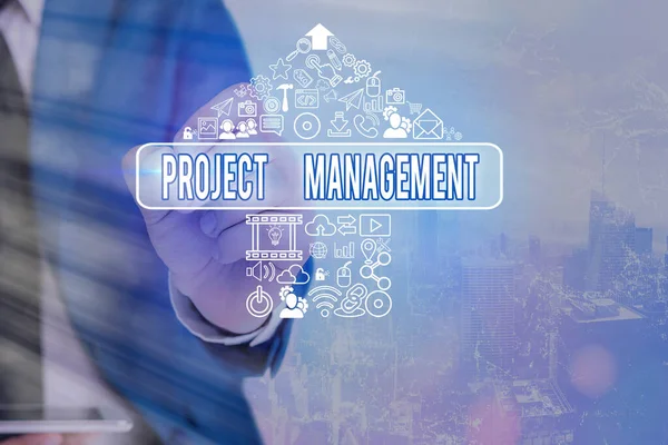 Handschrift tekst schrijven Project Management. Concept: toepassingsprocesvaardigheden voor het bereiken van doelstellingen en doelstellingen. — Stockfoto