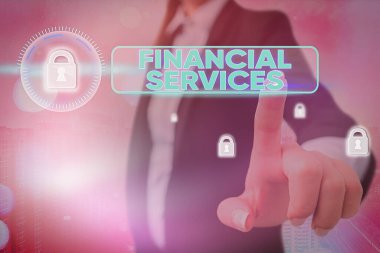 Finansal Hizmetleri gösteren kavramsal el yazısı. Para ve Yatırım Kiralama Borçlandırma Borsacıları.