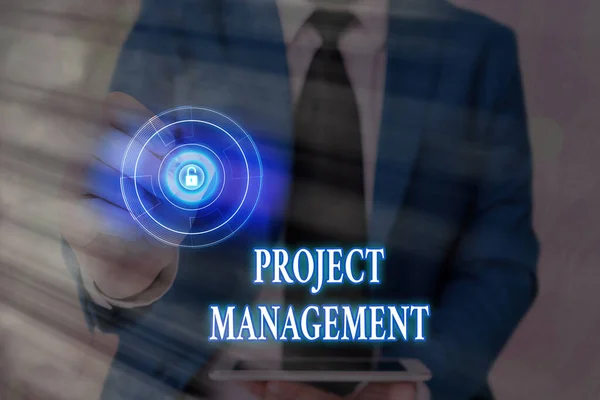 Handschrift tekst schrijven Project Management. Concept: toepassingsprocesvaardigheden voor het bereiken van doelstellingen en doelstellingen. — Stockfoto