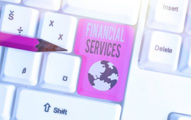 Finansal Hizmetleri gösteren bir not yazıyorum. Para ve Yatırım Kiralama Borçlandırma Borsacıları.