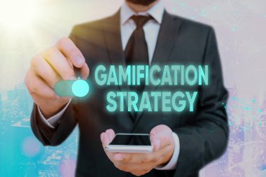 El yazısı metin Gamification Strategy. Motivasyon Entegre Oyun Mekaniği için Ödüller kullan.