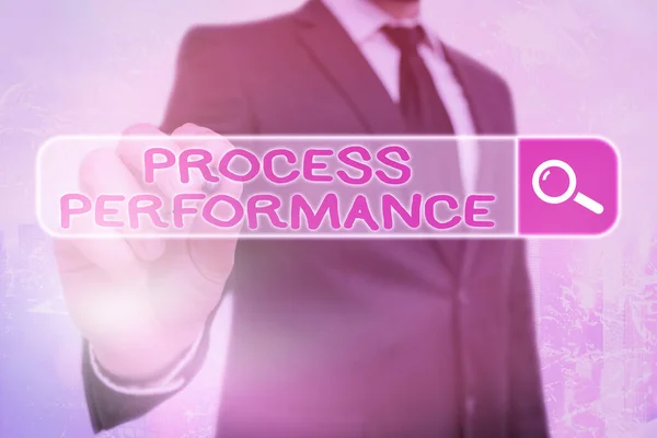 Ordskrivning text Process Performance. Affärsidé för åtgärder Process effektivt Möt organisationer Mål. — Stockfoto