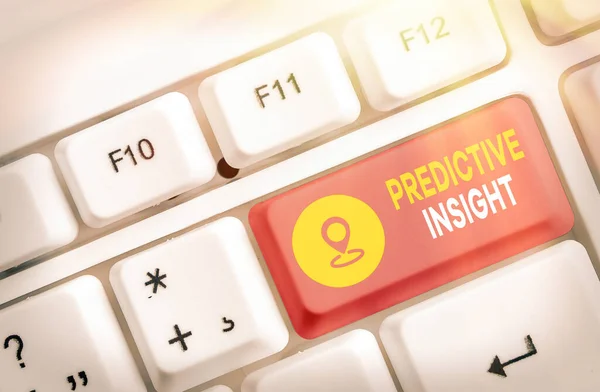 Schreiben Notiz zeigt Predictive Insight. Geschäftsfoto zeigt proaktives Fehlermanagement-System zur Früherkennung. — Stockfoto