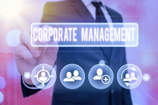 Textový rukopis Corporate Management. Koncept znamená všechny úrovně manažerských zaměstnanců a excutives. — Stock fotografie