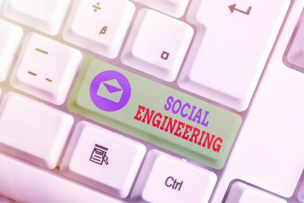 Szövegírás Social Engineering. A pszichológiai manipuláció üzleti koncepciója Hozzáférés a csaláson keresztül. — Stock Fotó