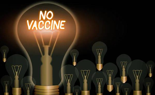 Scrittura di testi a mano No Vaccine. Concetto che non prevede l'immunità contro una o più malattie . — Foto Stock