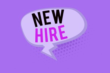 El yazısı metni Yeni Kiralama. Kavram, daha önce Blank Oblong Yarım Tonlama Konuşması Balonu 'nda Zigzag Kuyruğu ve Gölgesi ile çalışmamış biri anlamına gelir..