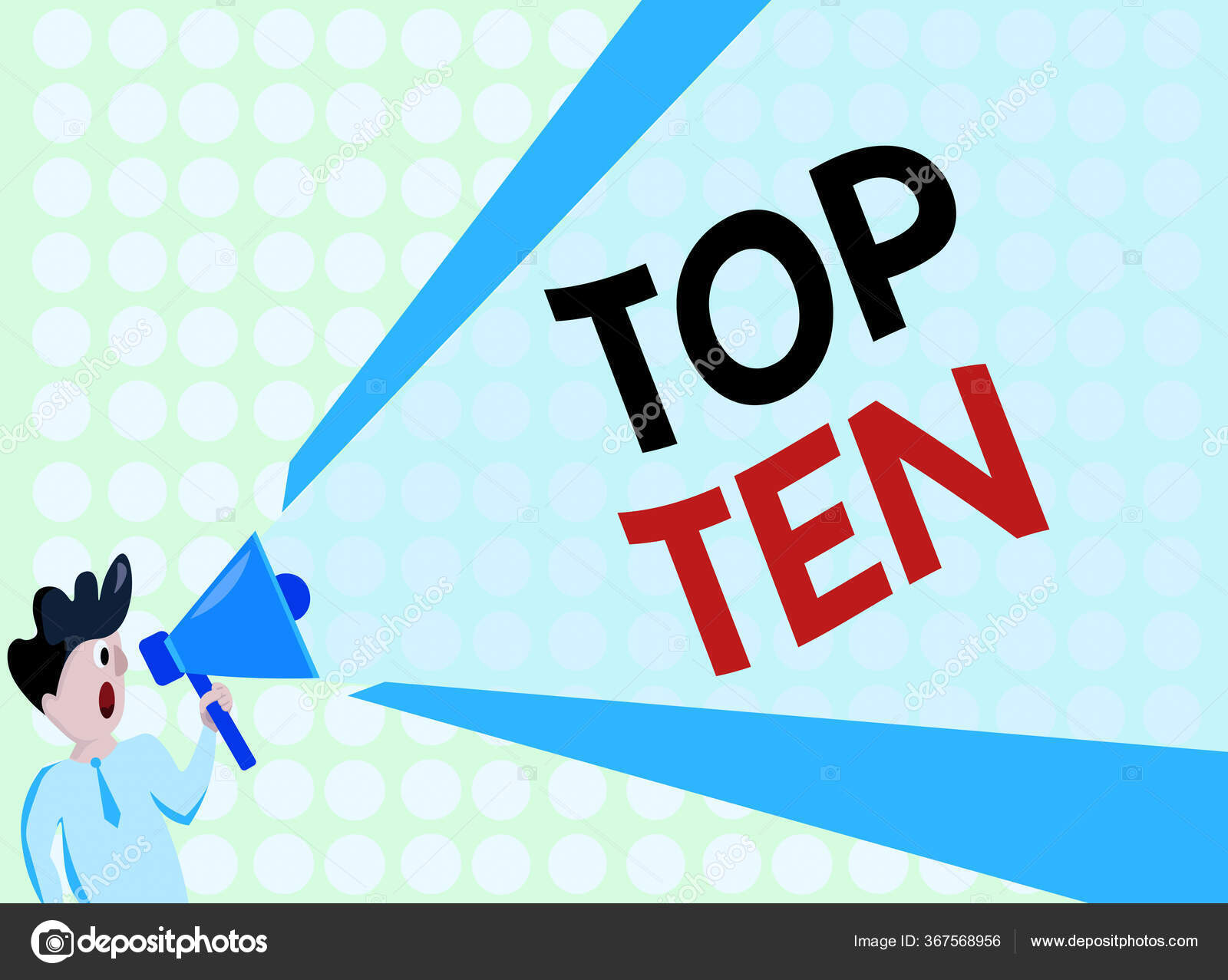 Текст Почерка Top Ten. Концепция, Означающая Десять Самых.