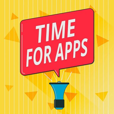 Uygulamalar için el yazısı zamanı. Kavram demek, uygulama veya hizmetleri kullanmak için Megafon Sesi Yükselten ve Boş Konuşma Kabarcığı Oluştur.