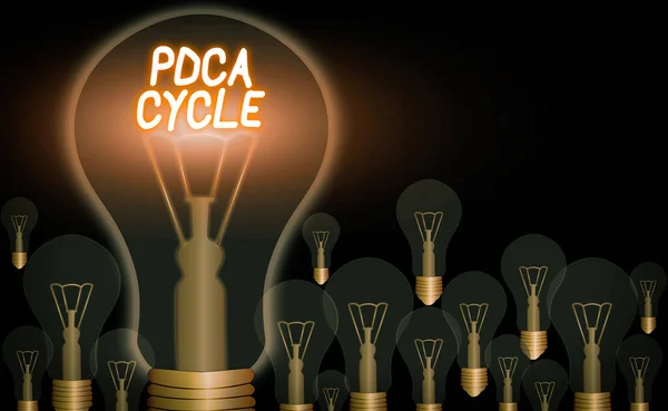 Написання текстів Pdca Cycle. Концептуальне значення використання для контролю і продовження вдосконалення процесів і продуктів . — стокове фото