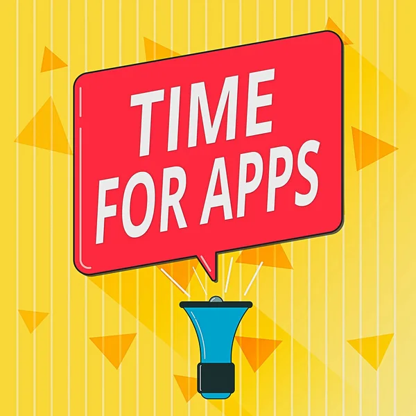 Uygulamalar için el yazısı zamanı. Kavram demek, uygulama veya hizmetleri kullanmak için Megafon Sesi Yükselten ve Boş Konuşma Kabarcığı Oluştur.