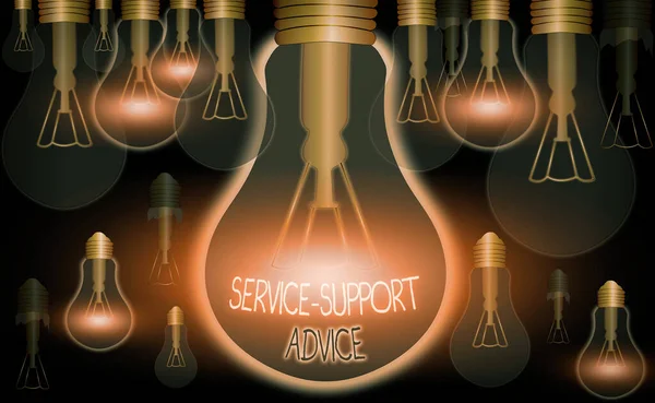 Skriftlig anteckning som visar Service Support Advice. Företagsfoto visa upp ge hjälp till andra i verbala eller åtgärder sätt. — Stockfoto