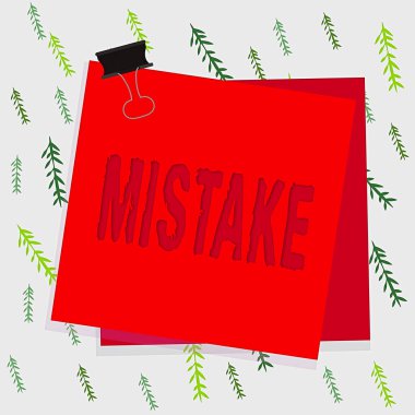 El yazısı Hatası. Kavram derken, doğruluk eksikliği olan bir şeyi mi kastediyorsunuz? Yanlış Yanlış Hatalı Kağıtlar klasörü sıkıştı. Renkli arkaplan anımsatıcı memo ofis arzı.