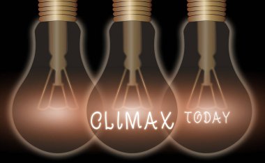 Metin işareti orgazmı gösteriyor. Kavramsal fotoğraf geliştirme veya çözünürlükteki en yüksek ya da en yoğun nokta.