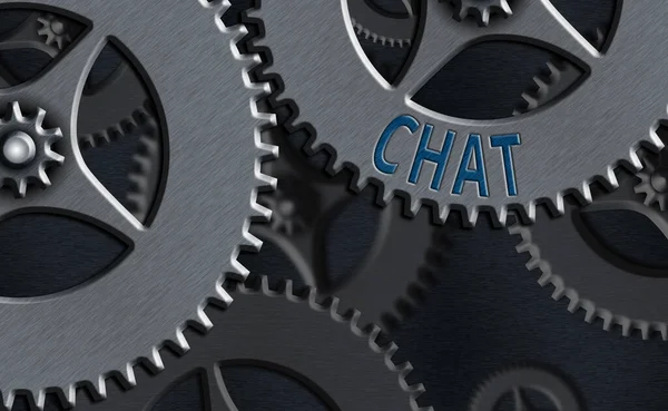 Tekstiä kirjoittava teksti Chat. Liiketoimintakonsepti osallistua keskusteluun, johon kuuluu viestien lähettäminen internetissä . — kuvapankkivalokuva