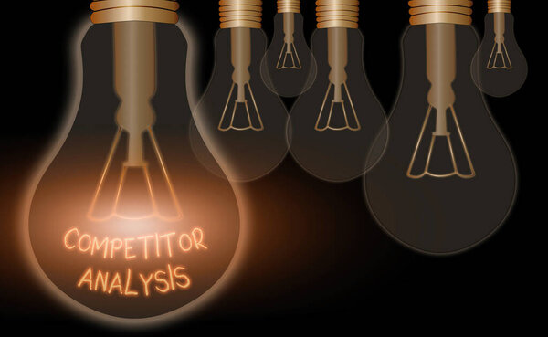 Текстовый знак, показывающий анализ конкурентов. Концептуальное фото Определяет силу слабости конкурентного рынка
.