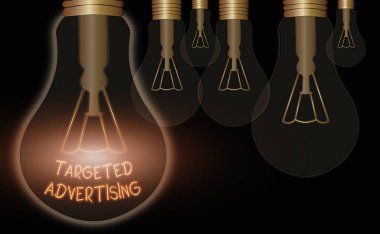 Hedef Reklamcılığı gösteren metin işareti. Tüketici etkinliğine dayalı kavramsal fotoğraf çevrimiçi reklam ilanları.