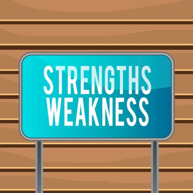 Kavramsal el yazısı güçsüzlüğü gösteriyor. İş fotoğrafı metni: Fırsat ve Tehdit Analizi Pozitif ve Negatif Metalik direk boş tahta kaplama renkli arka plan.